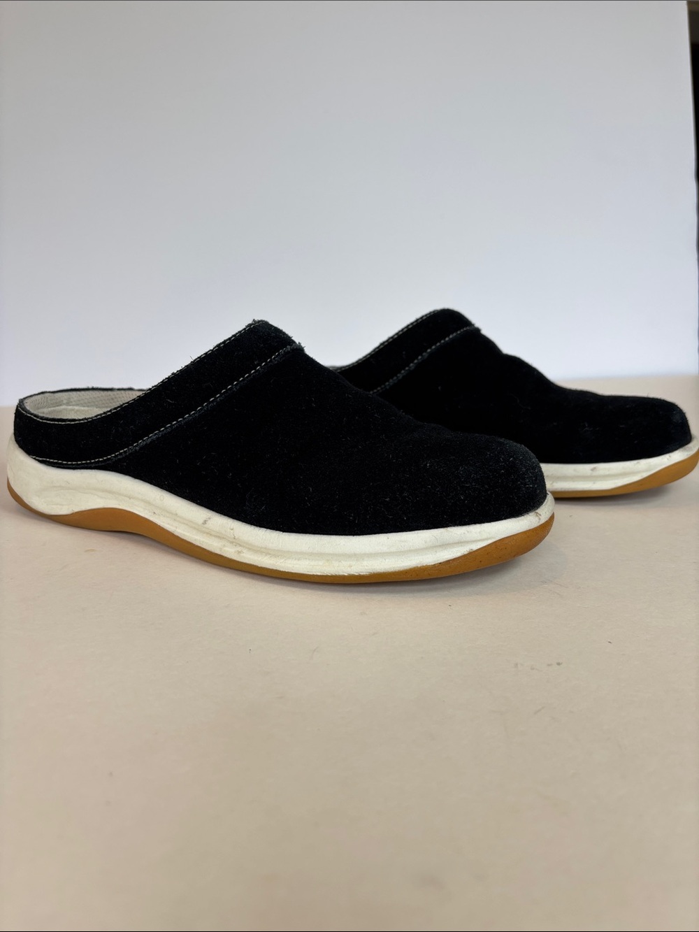 Lands’ End Black Mule Slide Sneakers Size 7.5 Women’s